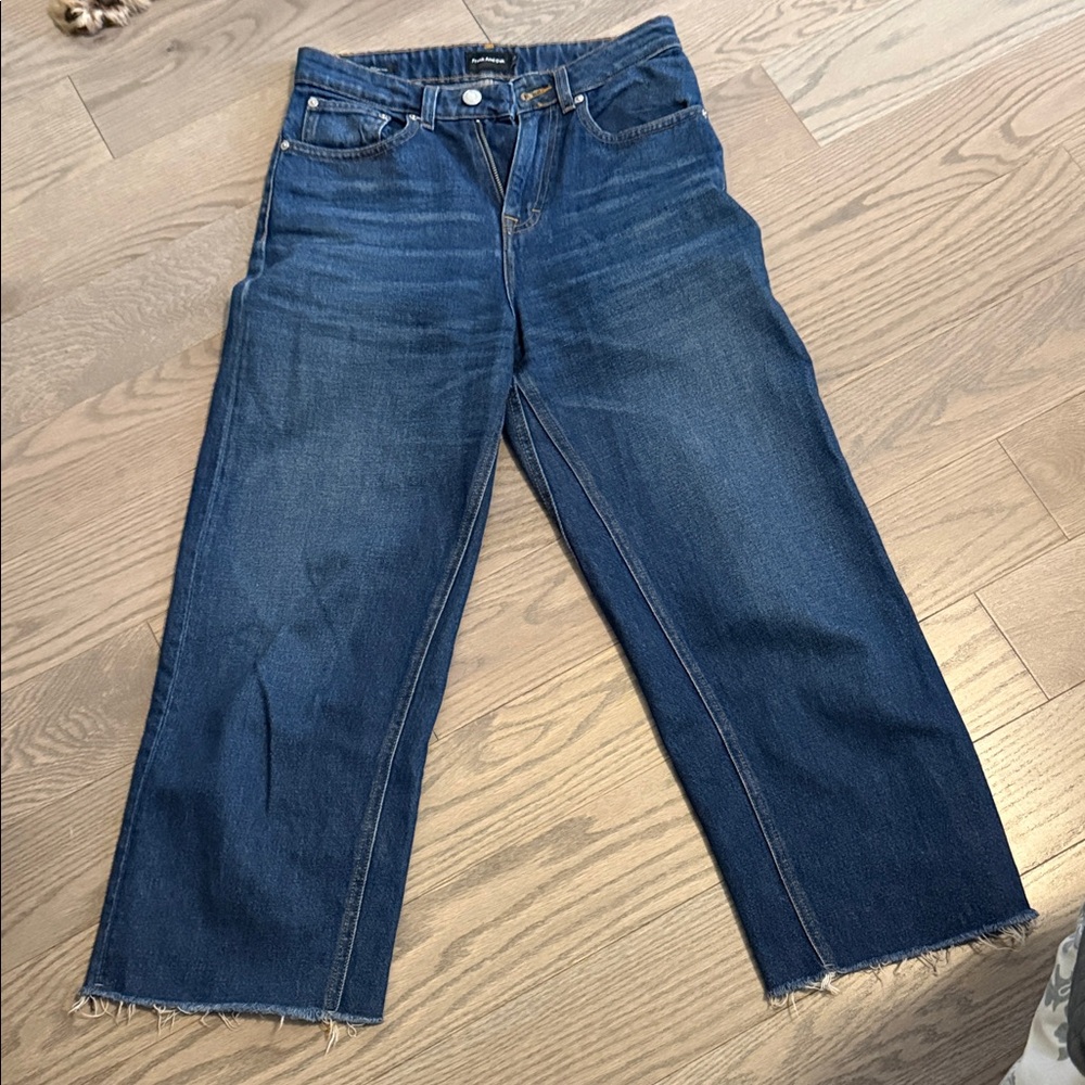 Frank And Oak cropped wide leg Blue Jeans